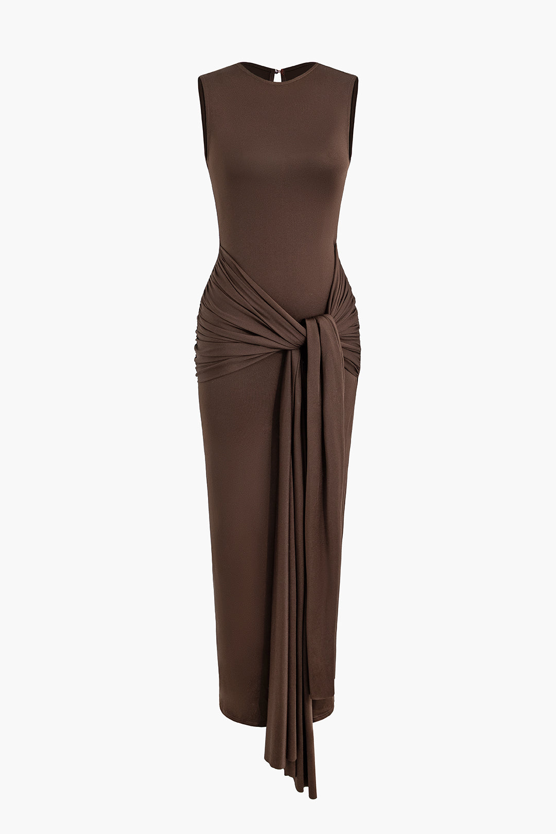 Wrap Tie Sleeveless Maxi Dress