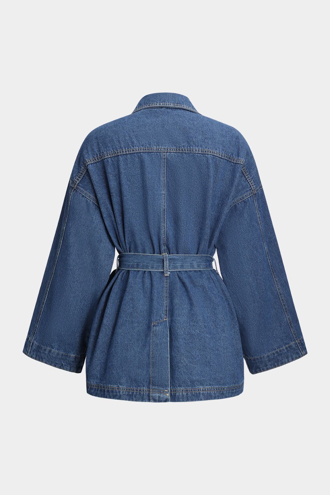 Denim Button Pocket Strappy Long Sleeve Outerwear