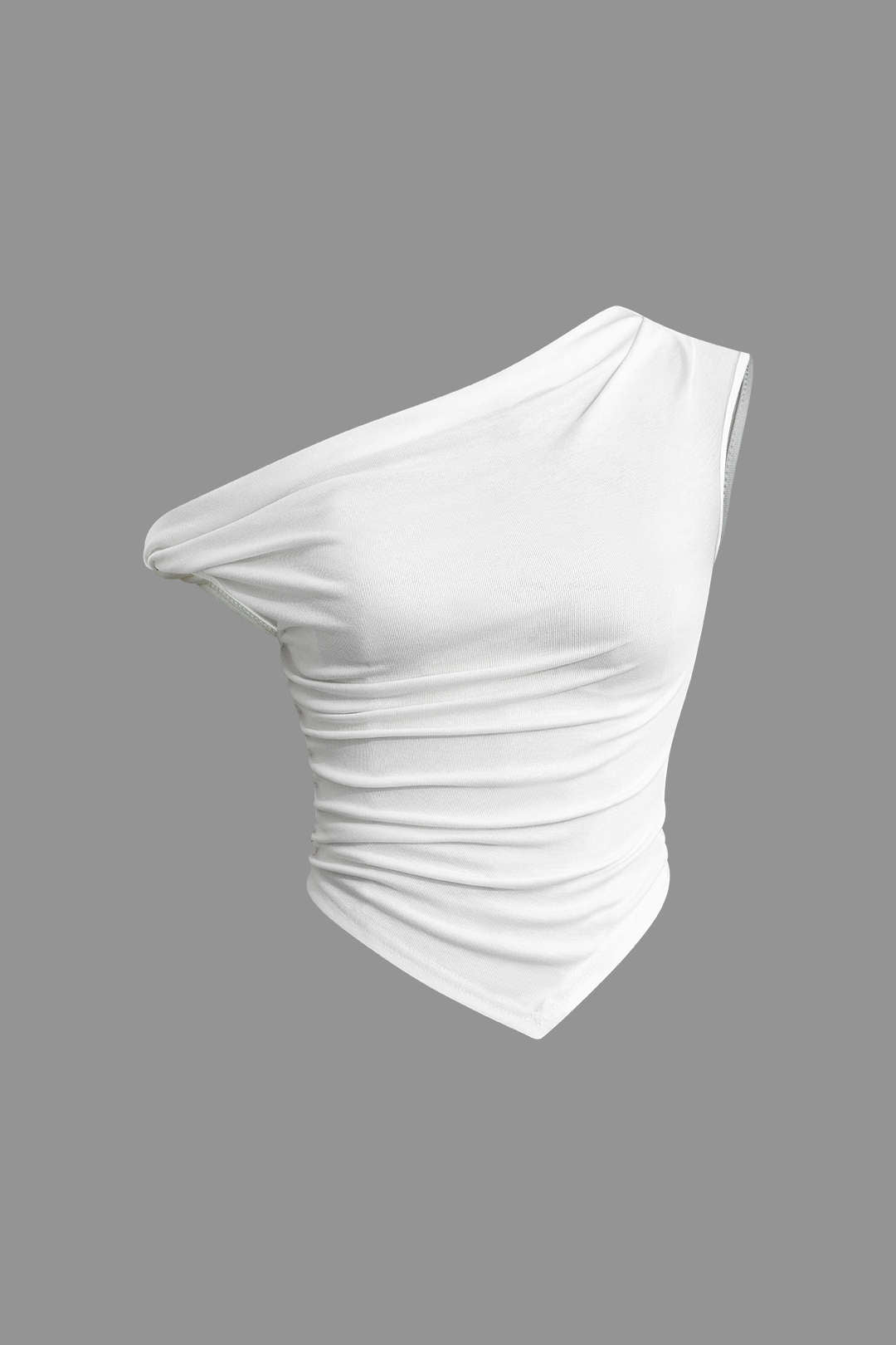 Basic Asymmetrical Twist Ruched T-shirt