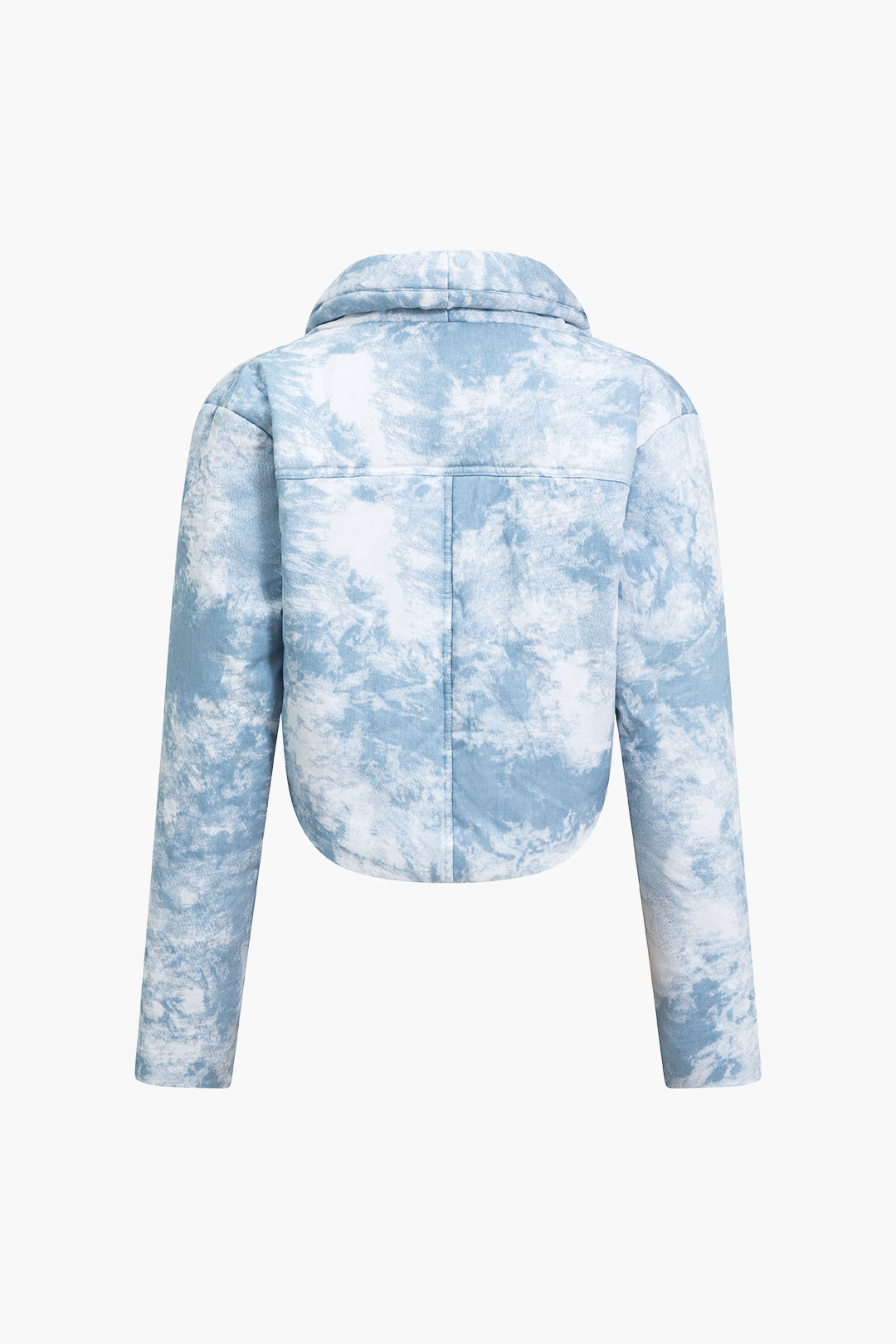 Tie Dye Print Padded Pocket Long-Sleeve Puffer