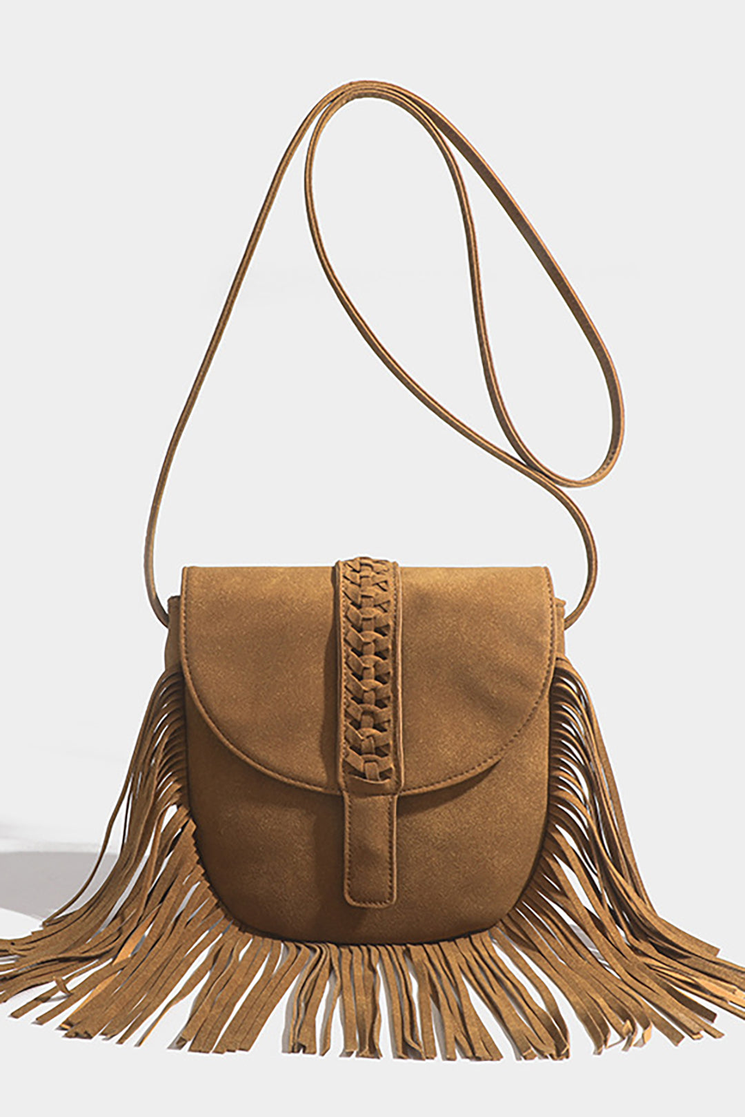 Imitation Deer Skin Fringe Cross-Body Bag