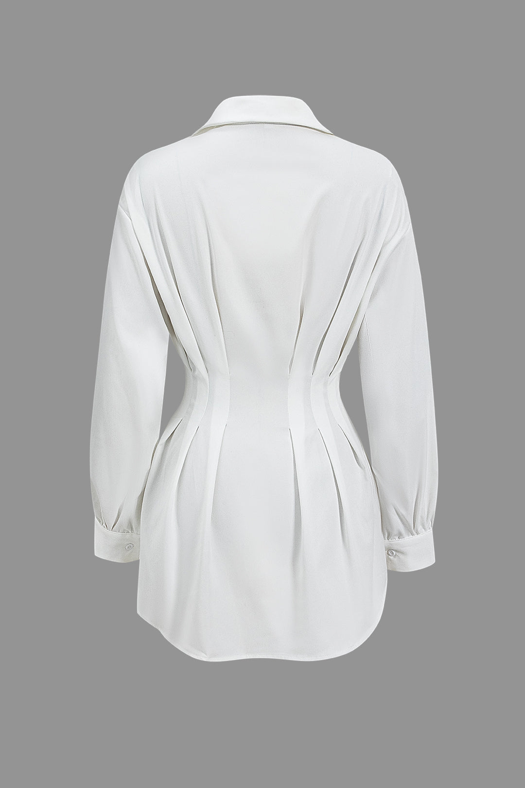 Ruched Button Long-Sleeve Shirt