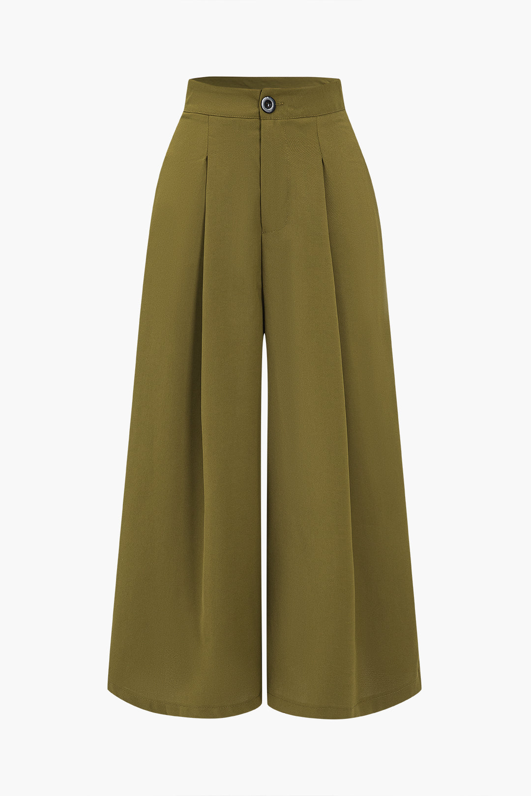 Ruched High-Waisted Wide Leg Trousers