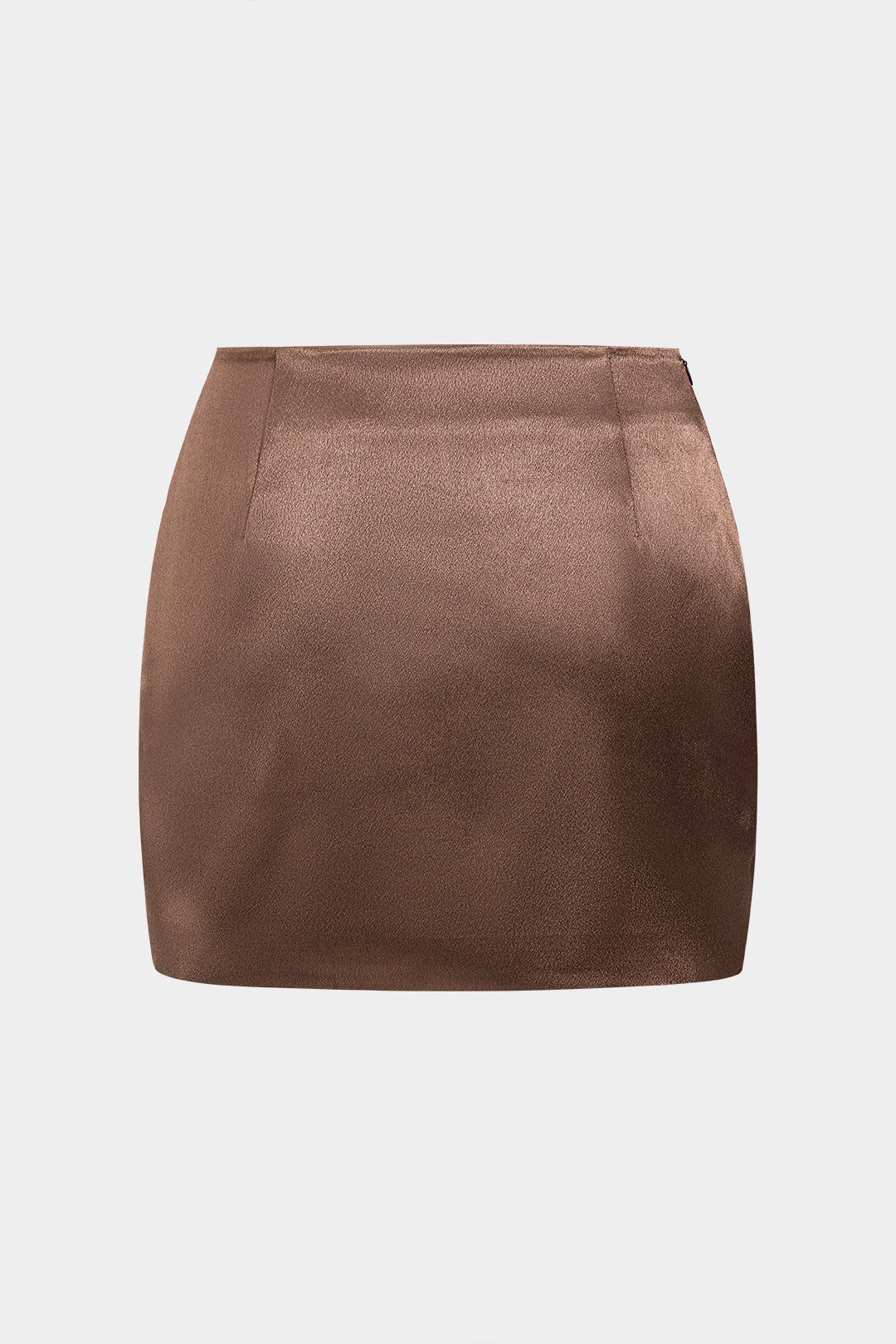 Solid Satin High Waist Skirt