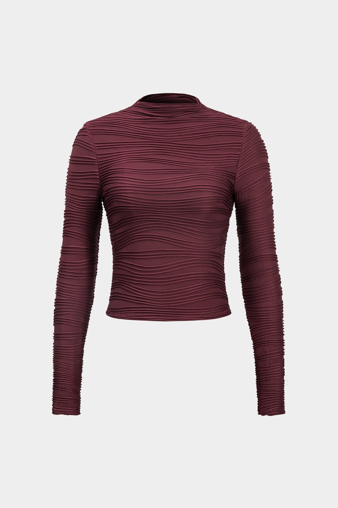 Basic Textured Long-Sleeve Top