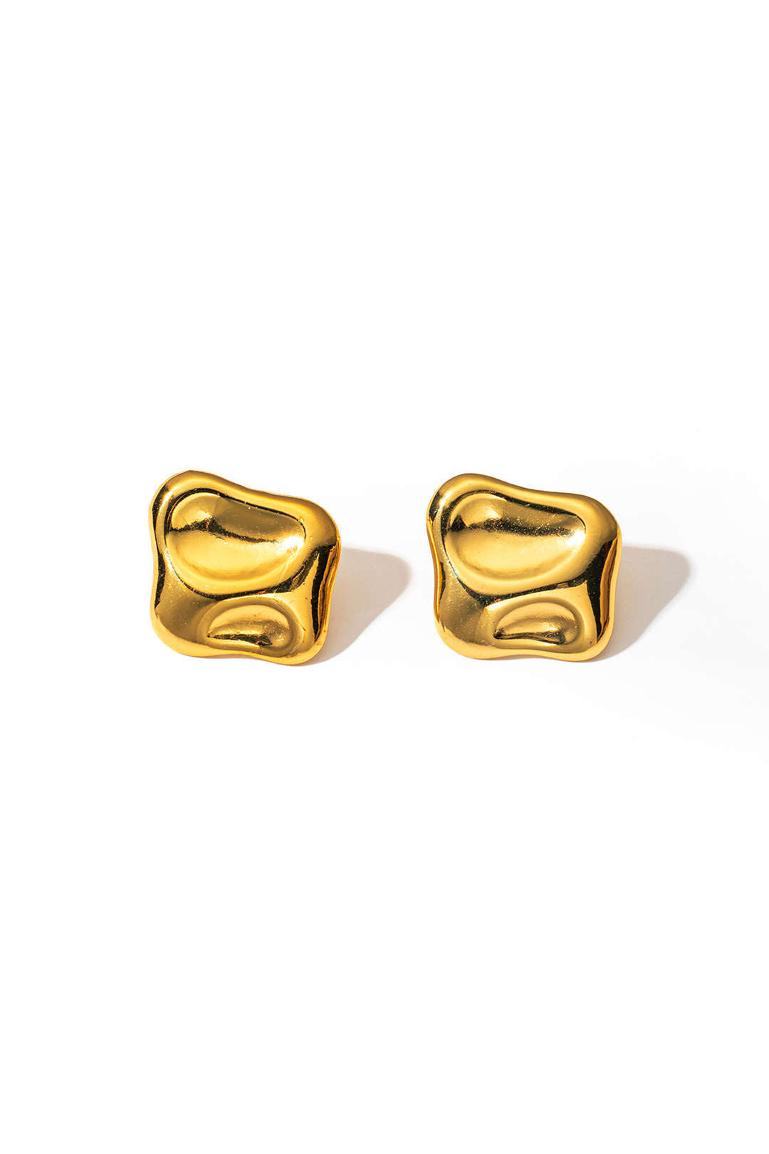 Abstract Gold-Tone Stud Earrings