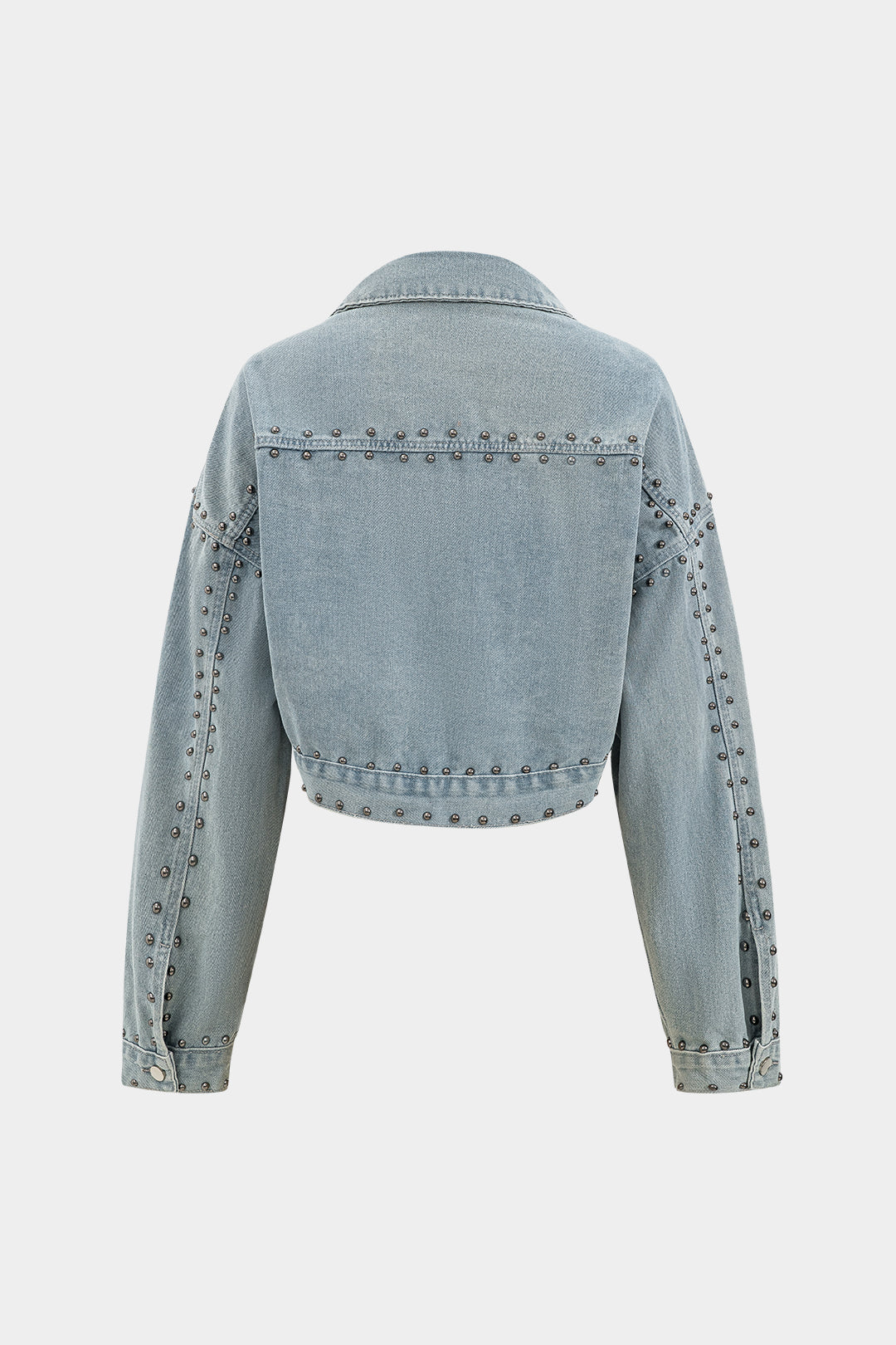 Denim Studded Long Sleeve Outerwear