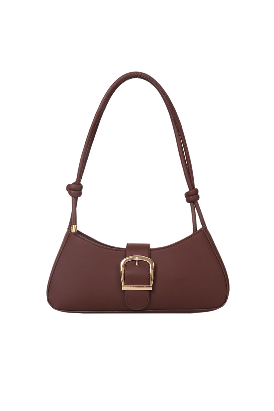 Faux Leather Belted Shoulder Bag