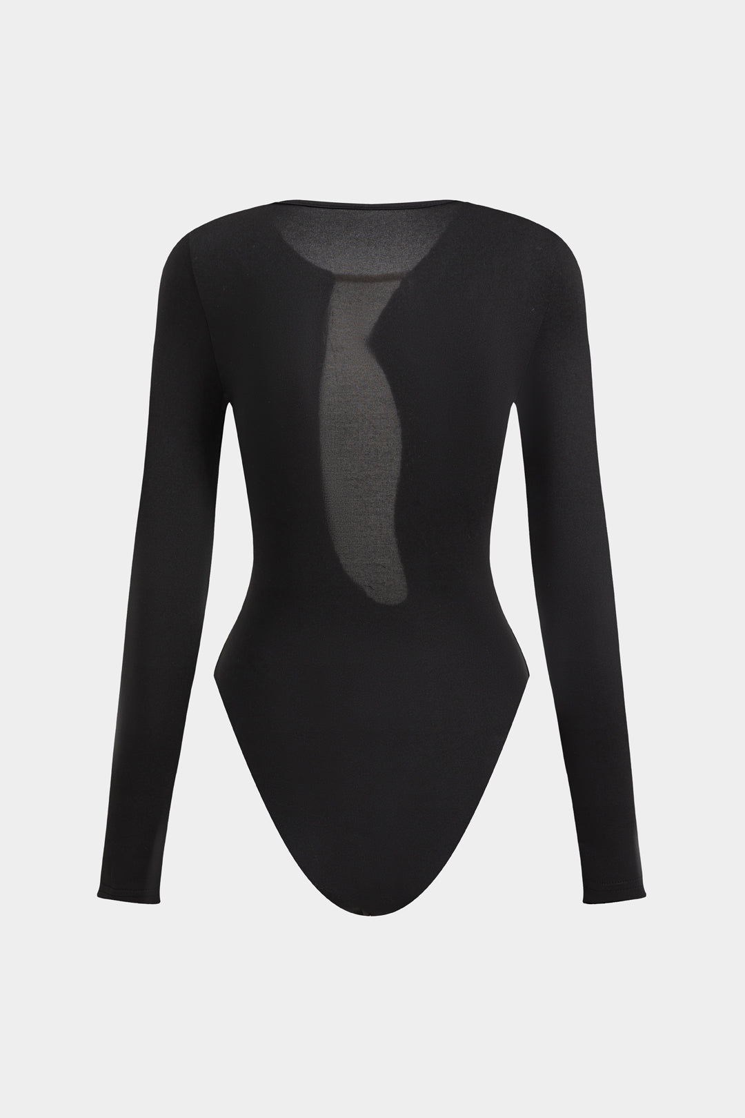 Mesh Color-Block Long Sleeve Bodysuit