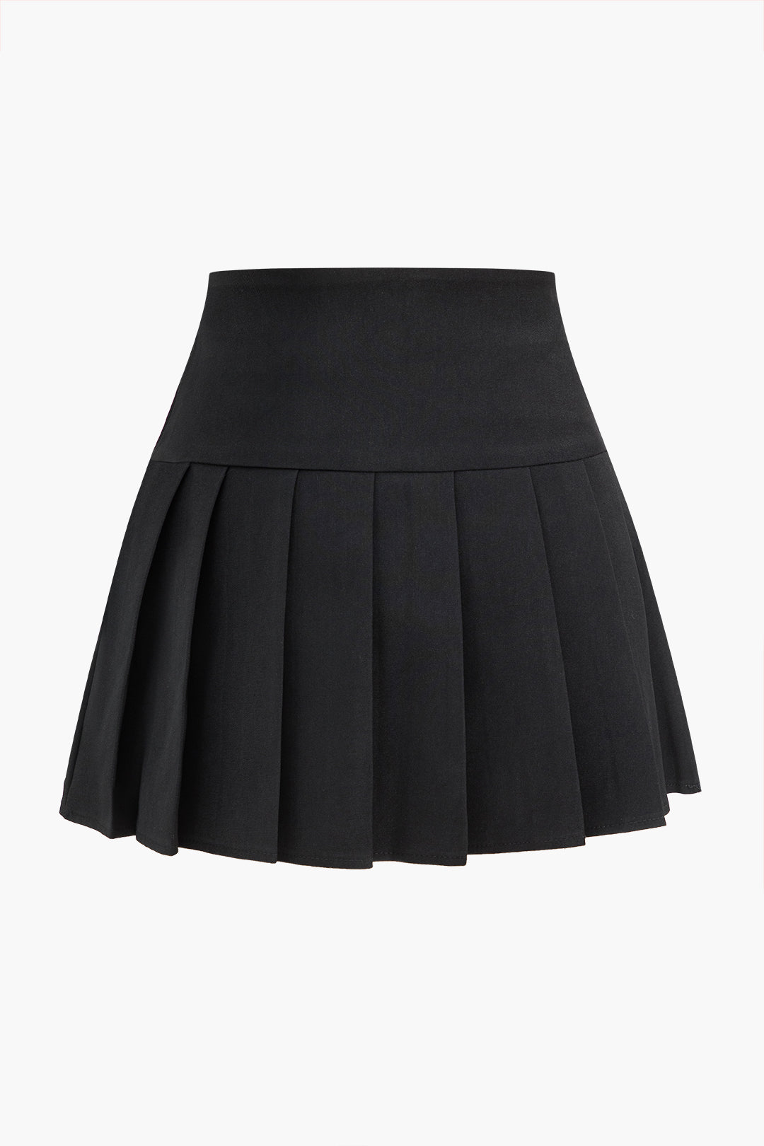 Pleated Asymmetrical Button Pocket High Waist Skirt