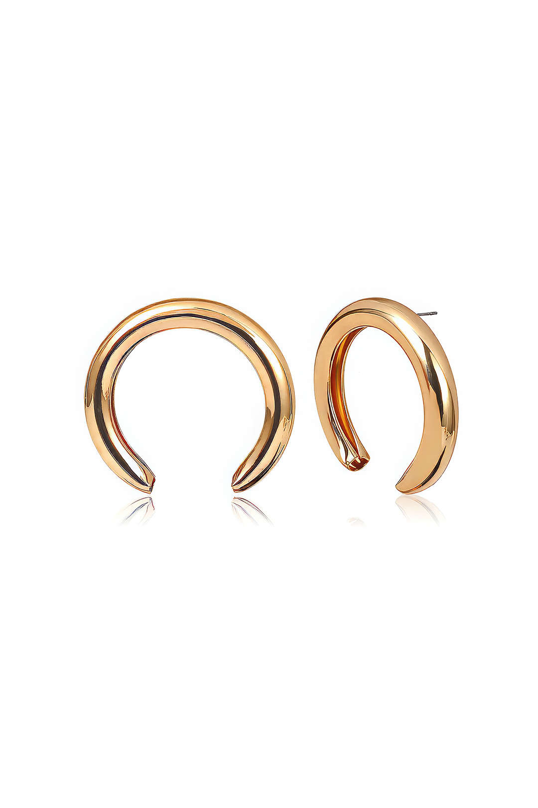 Metal Exaggerated Geometric Semicircular Earrings