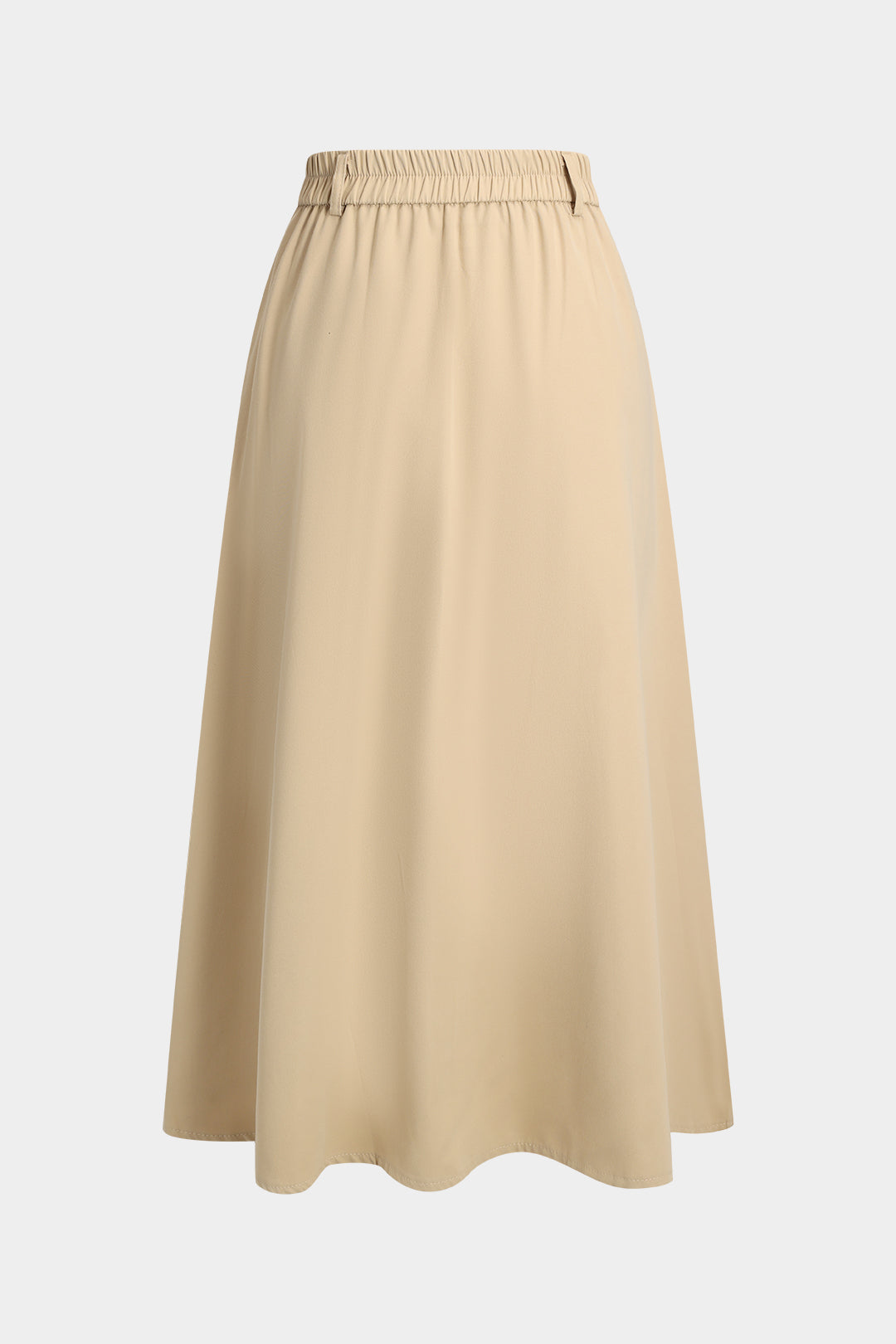 Pleated Button Pocket Slit Skirt