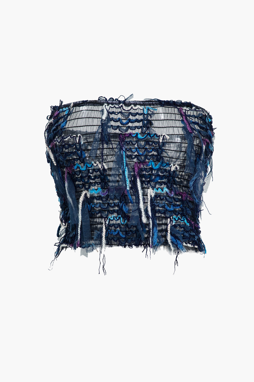 Fringe Mesh Tube Top