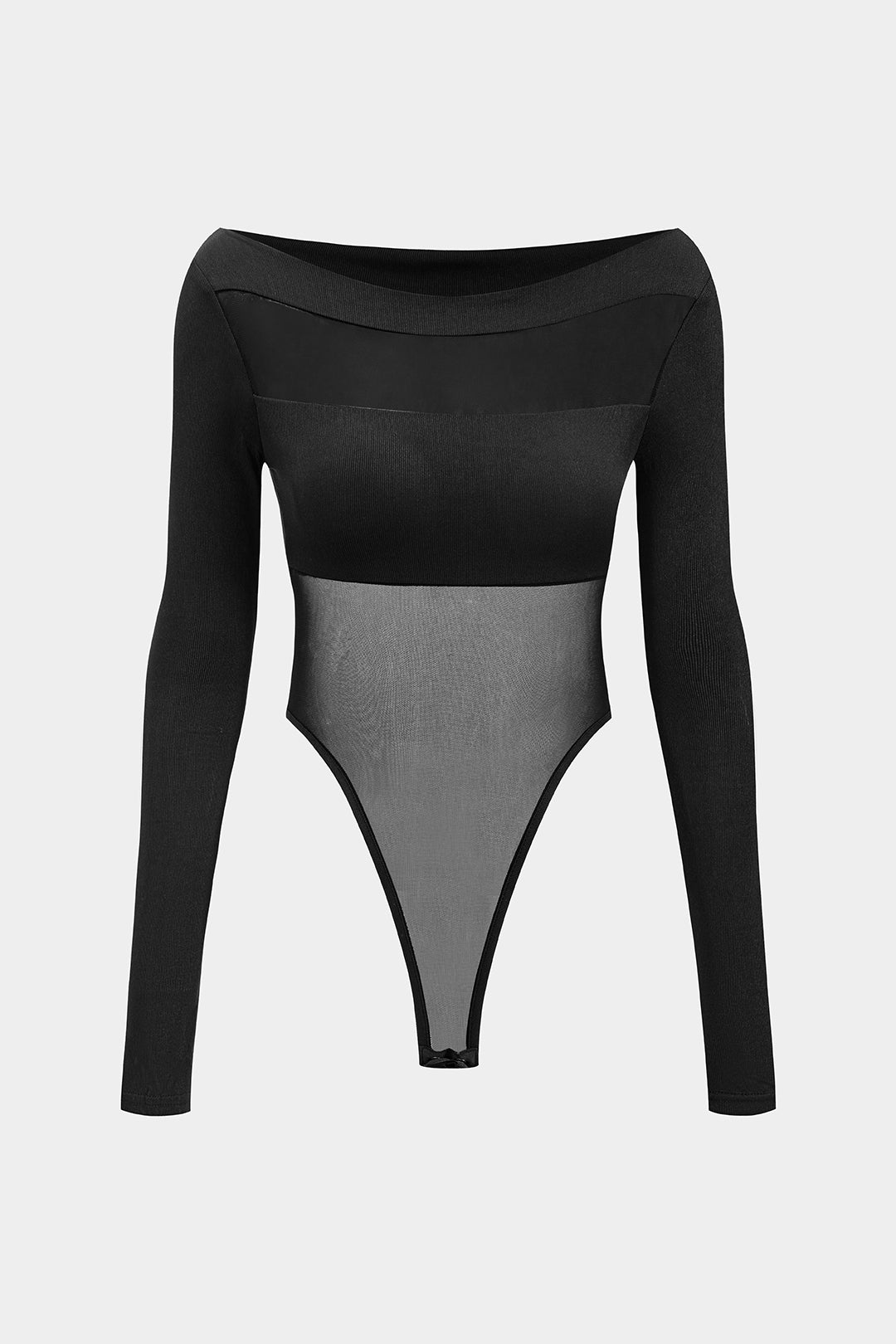 Mesh Patchwork Long Sleeve Bodysuit