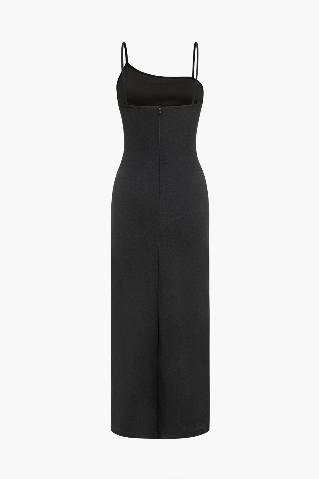 Solid Slip Strap Slit Midi Dress