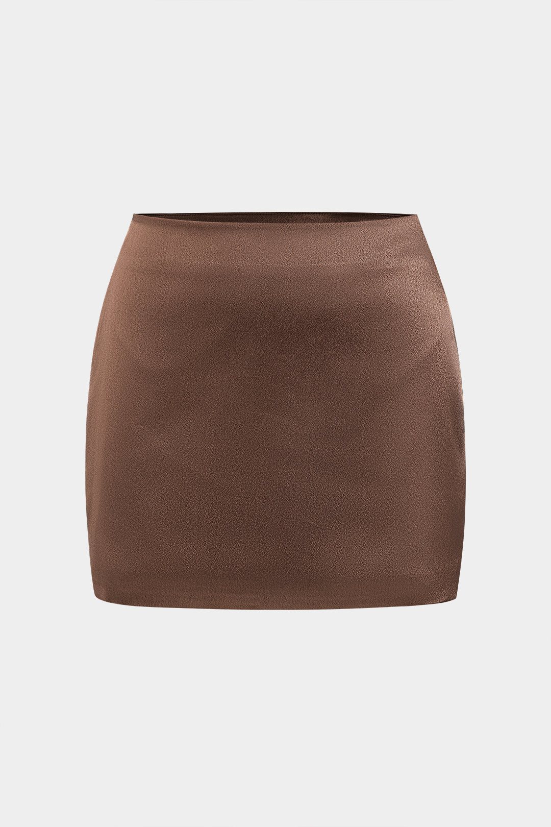 Solid Satin High Waist Skirt