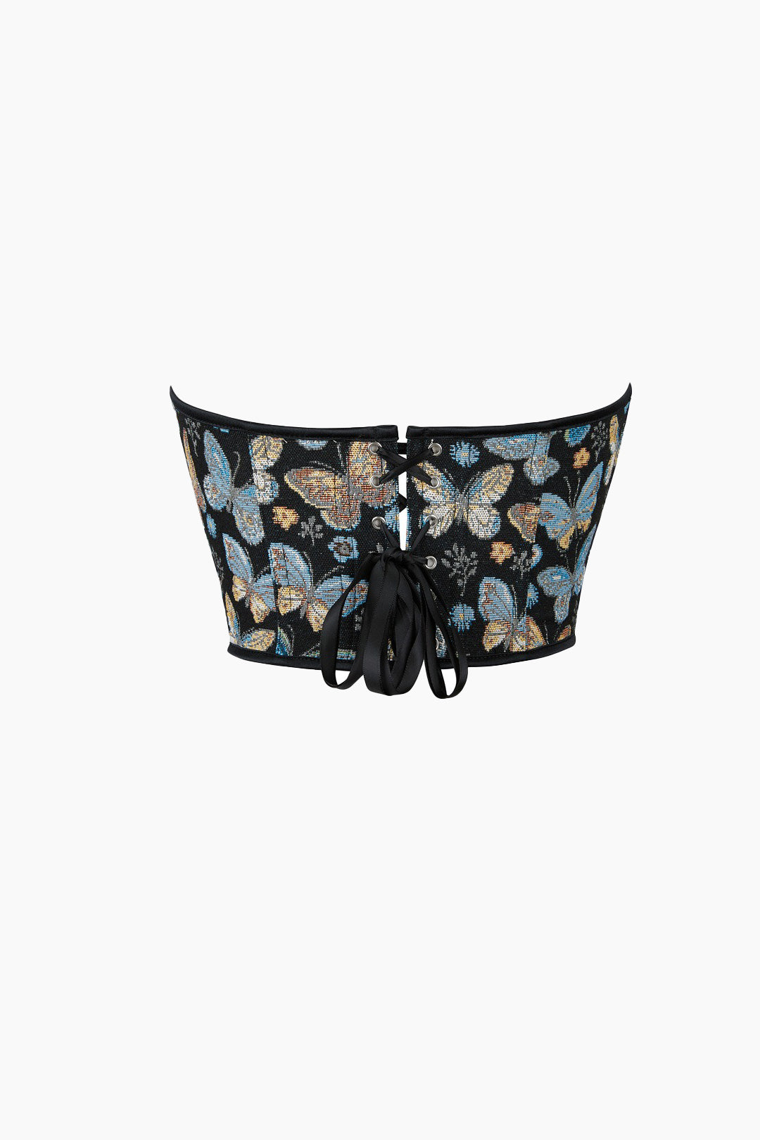 Butterfly Jacquard Tie-Up Tube Top