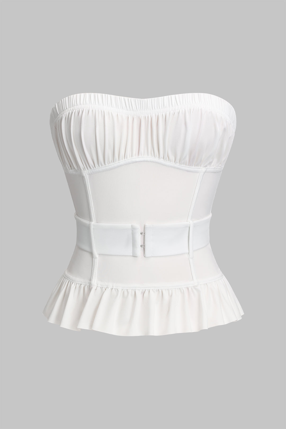 Ruched Backless Corset Tube Top