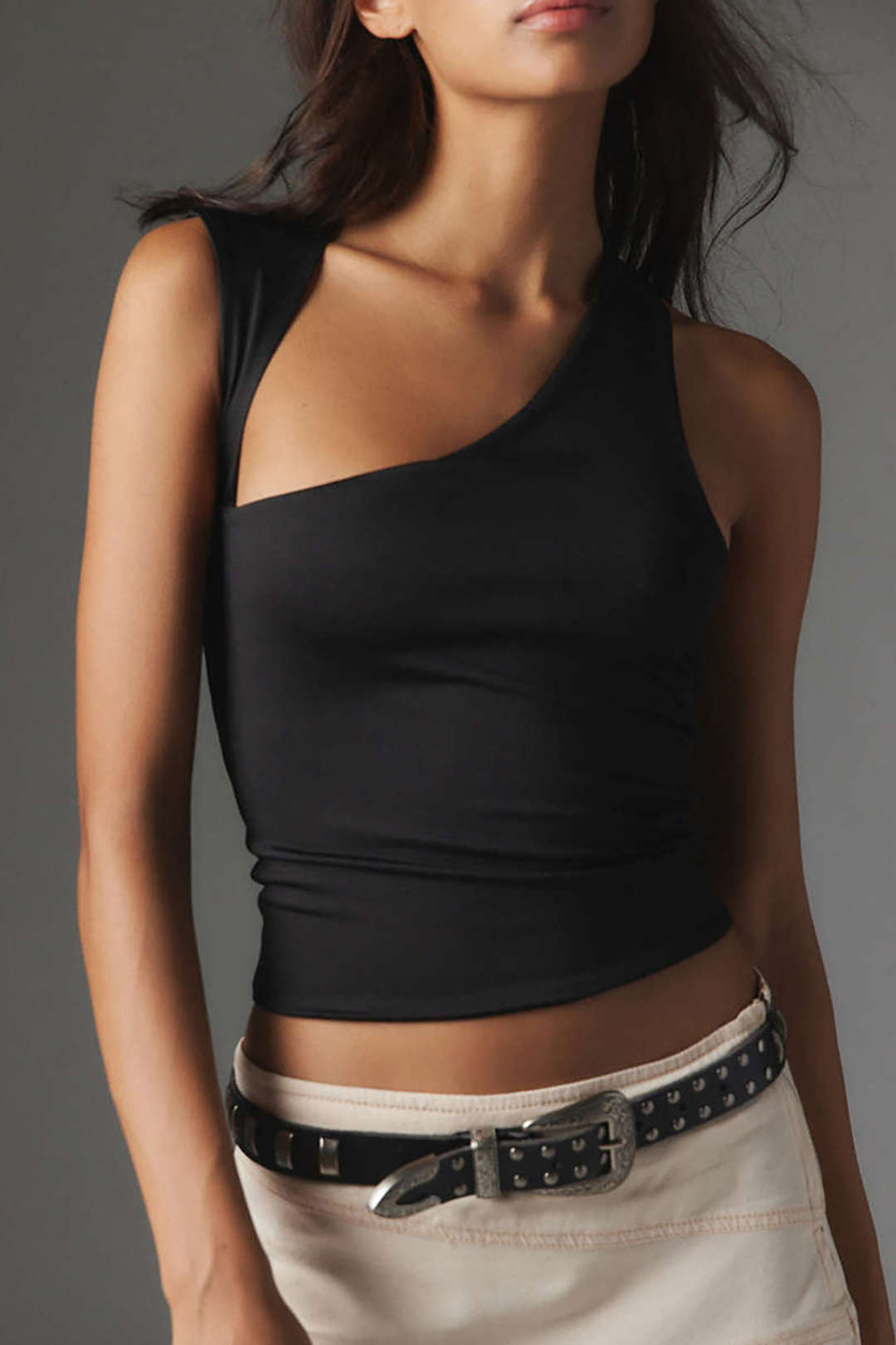 Basic Asymmetrical Cut Out Tank Top