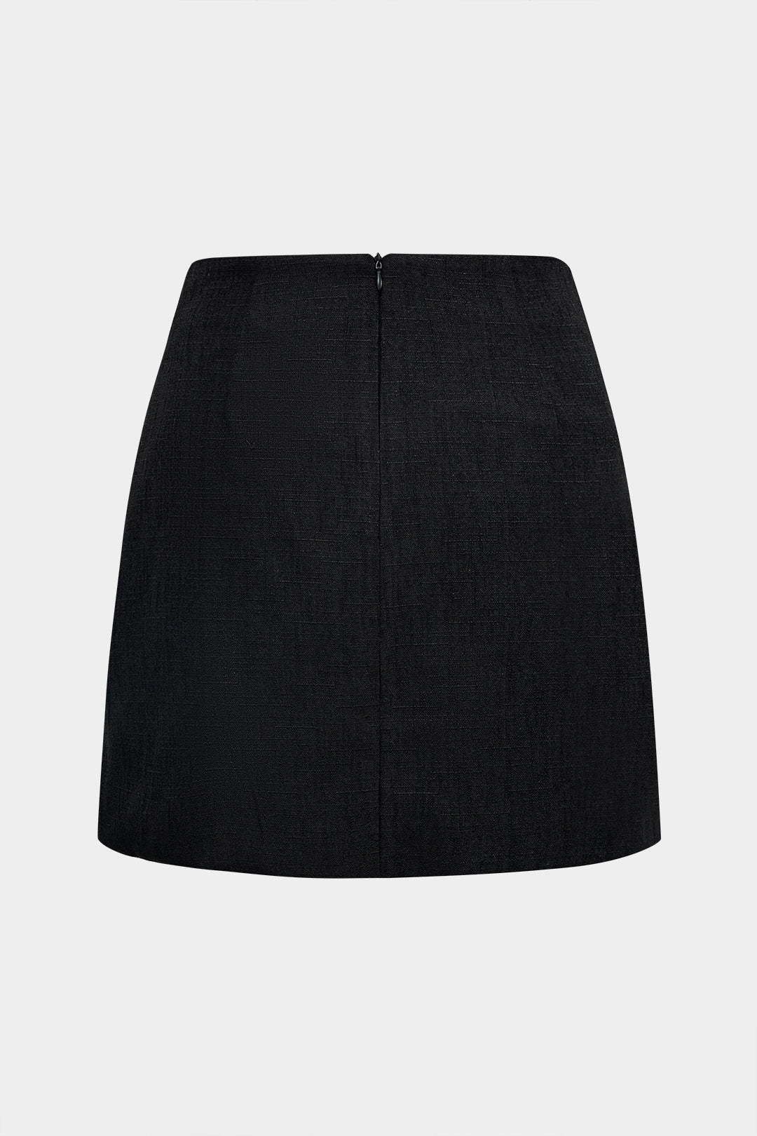 Faux Leather Button Mini Skirt