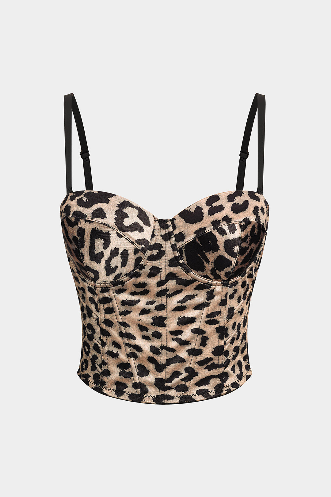 Leopard Print Backless Bustier Slip Cami Top