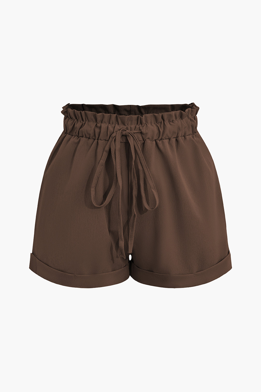 Drawstring Rolled Hem Shorts