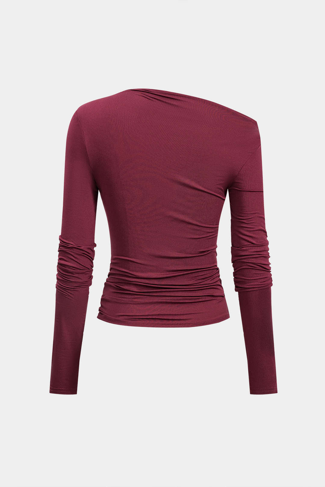 Asymmetrical Ruched Long-Sleeve Top