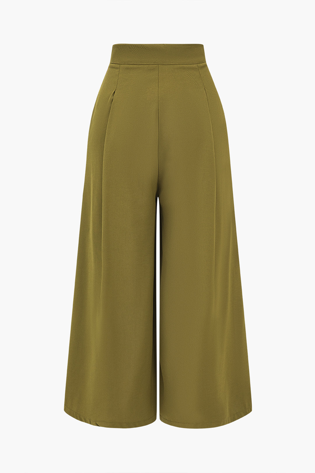 Ruched High-Waisted Wide Leg Trousers