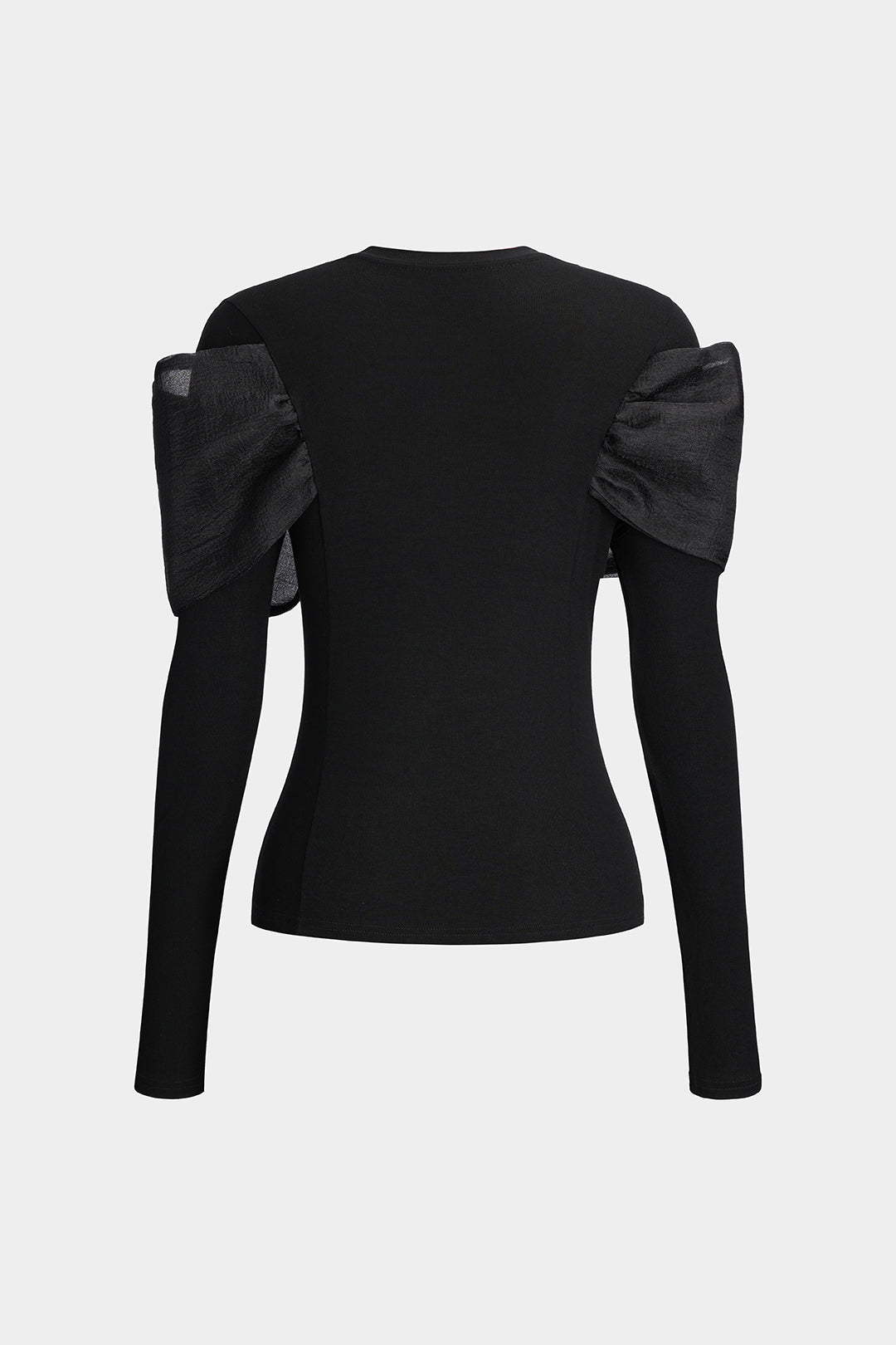 Bow Round Neck Long-Sleeve Top