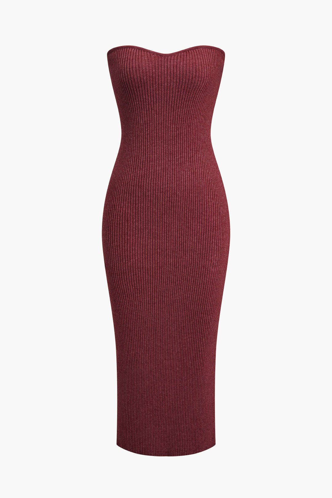 Ribbed Knit Strapless Midi Dress And Bolero Set