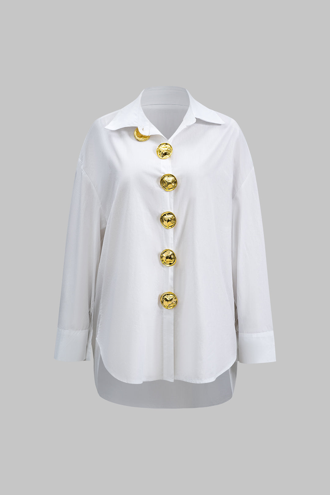 Metal Button Long-Sleeve Shirt