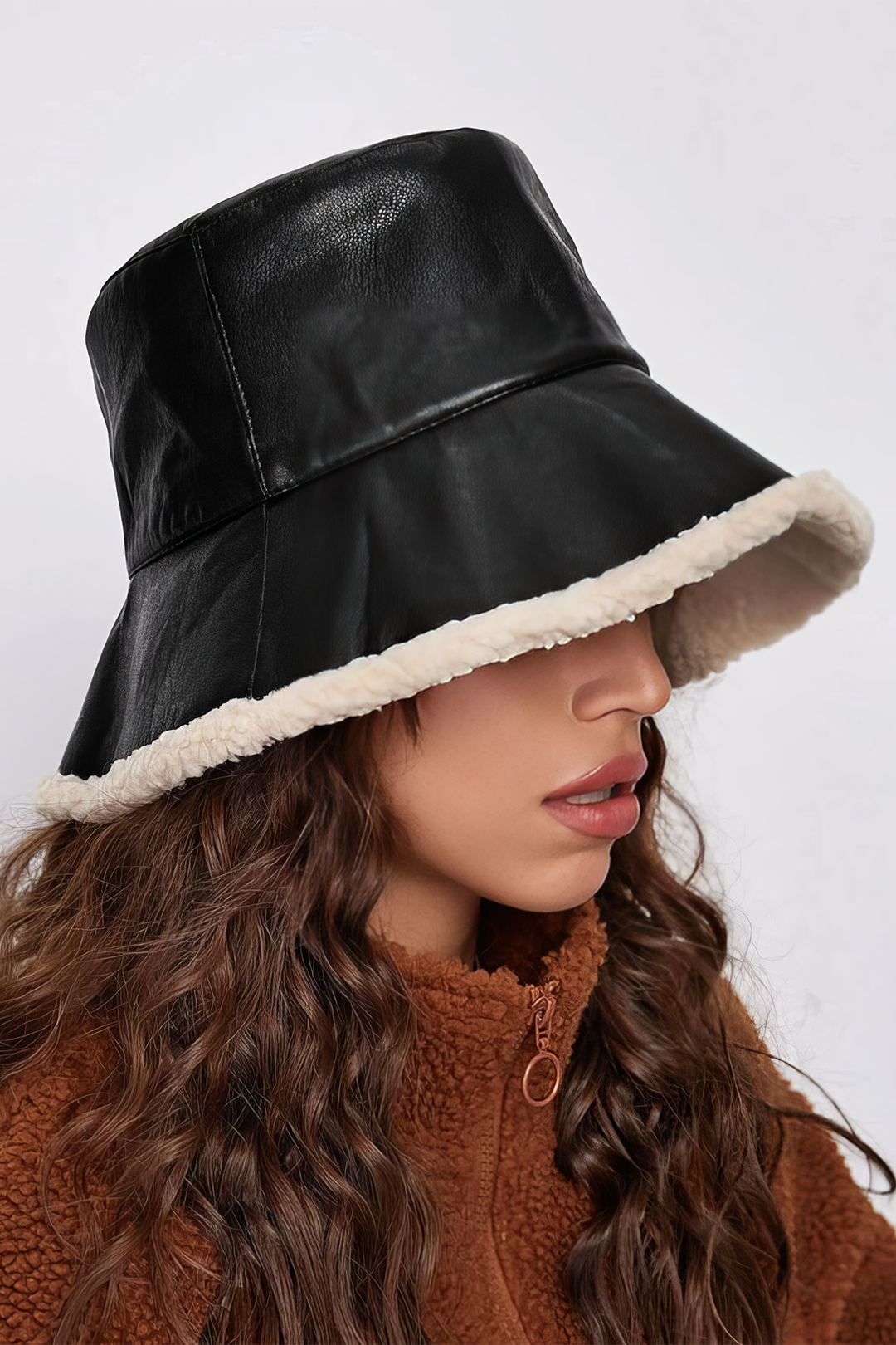 Faux Leather Bucket Hat