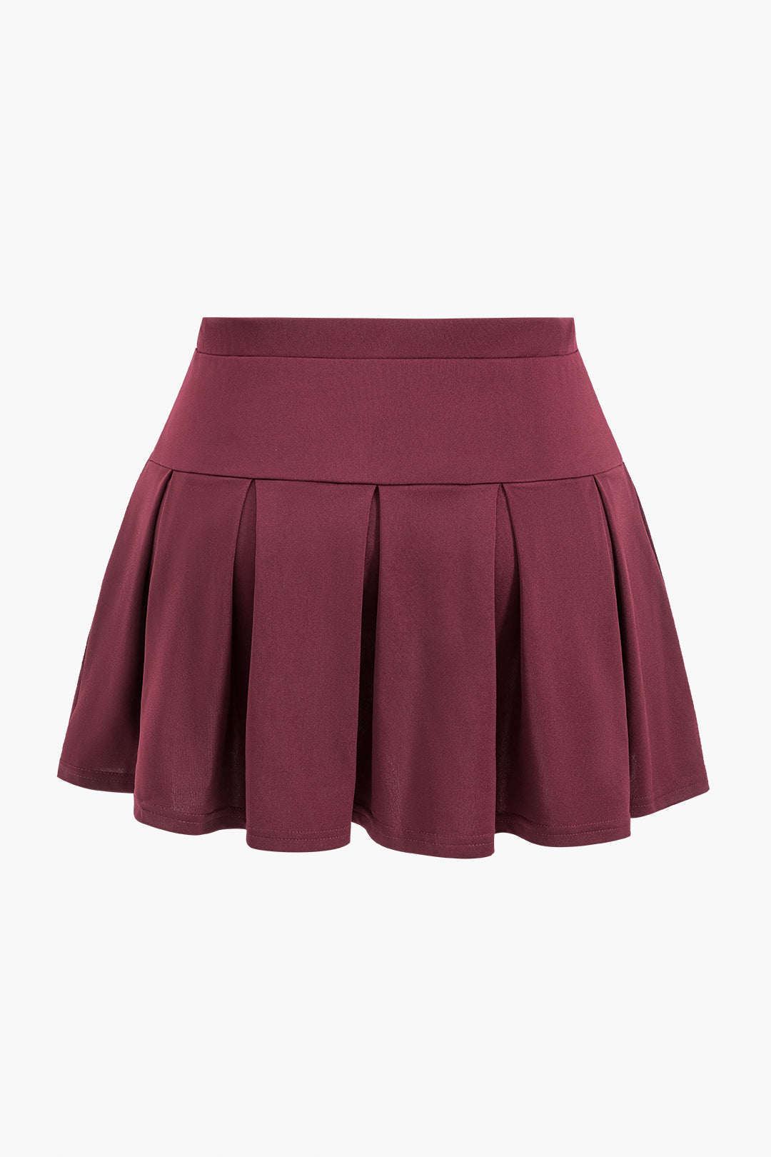 Plus Size Solid Pleated Mini Skirt