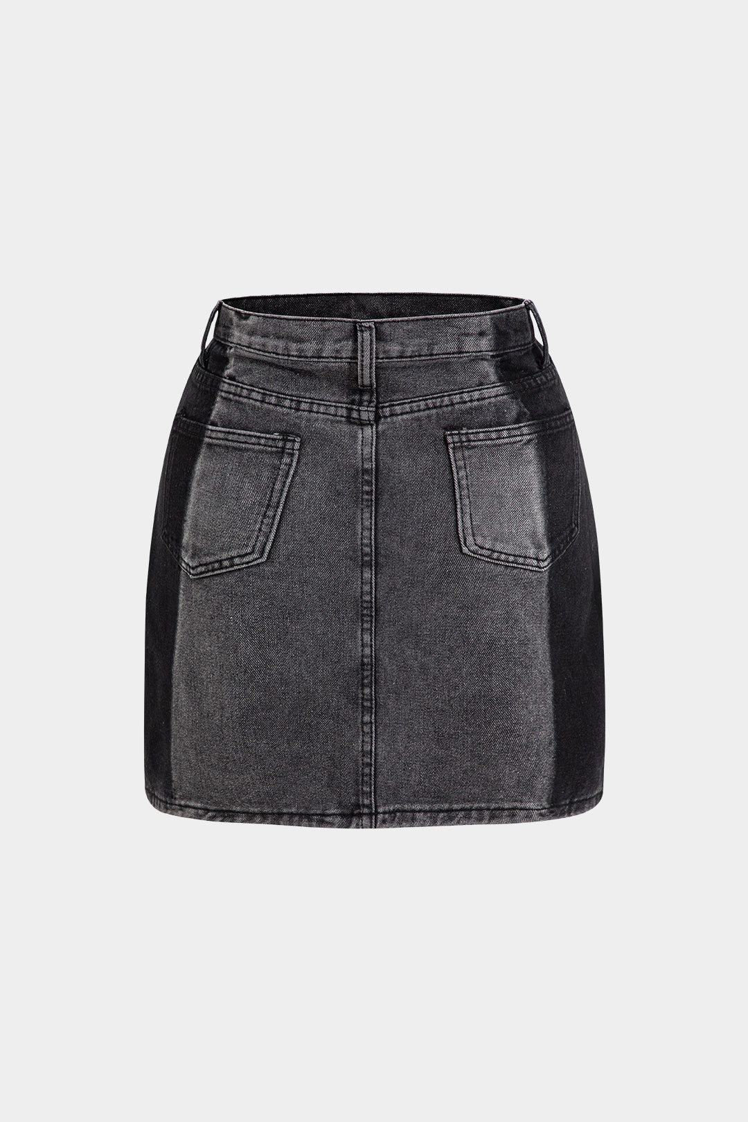 Denim Button Pocket Skirt