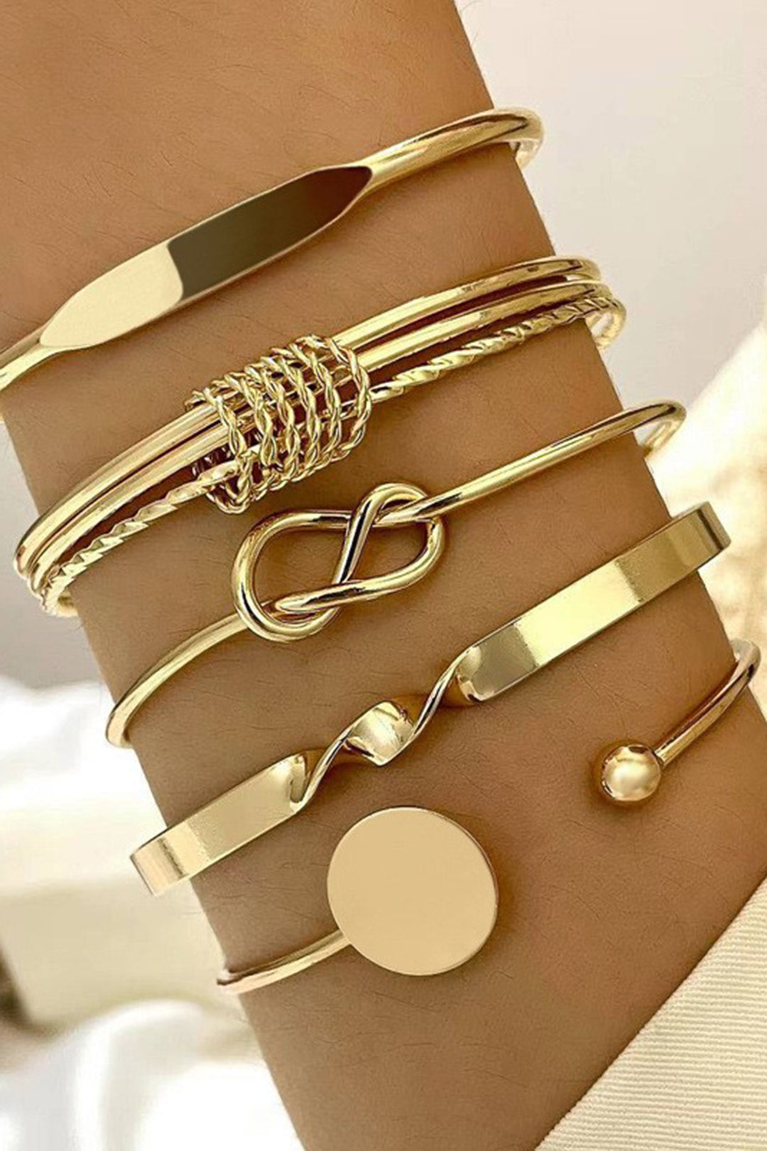 Chain Bracelet Geometric Open Bangle