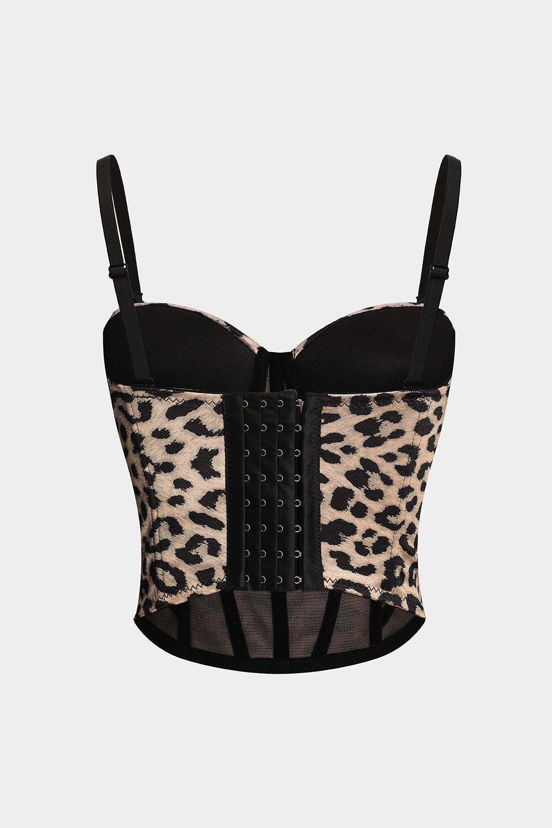 Leopard Print Backless Bustier Slip Cami Top