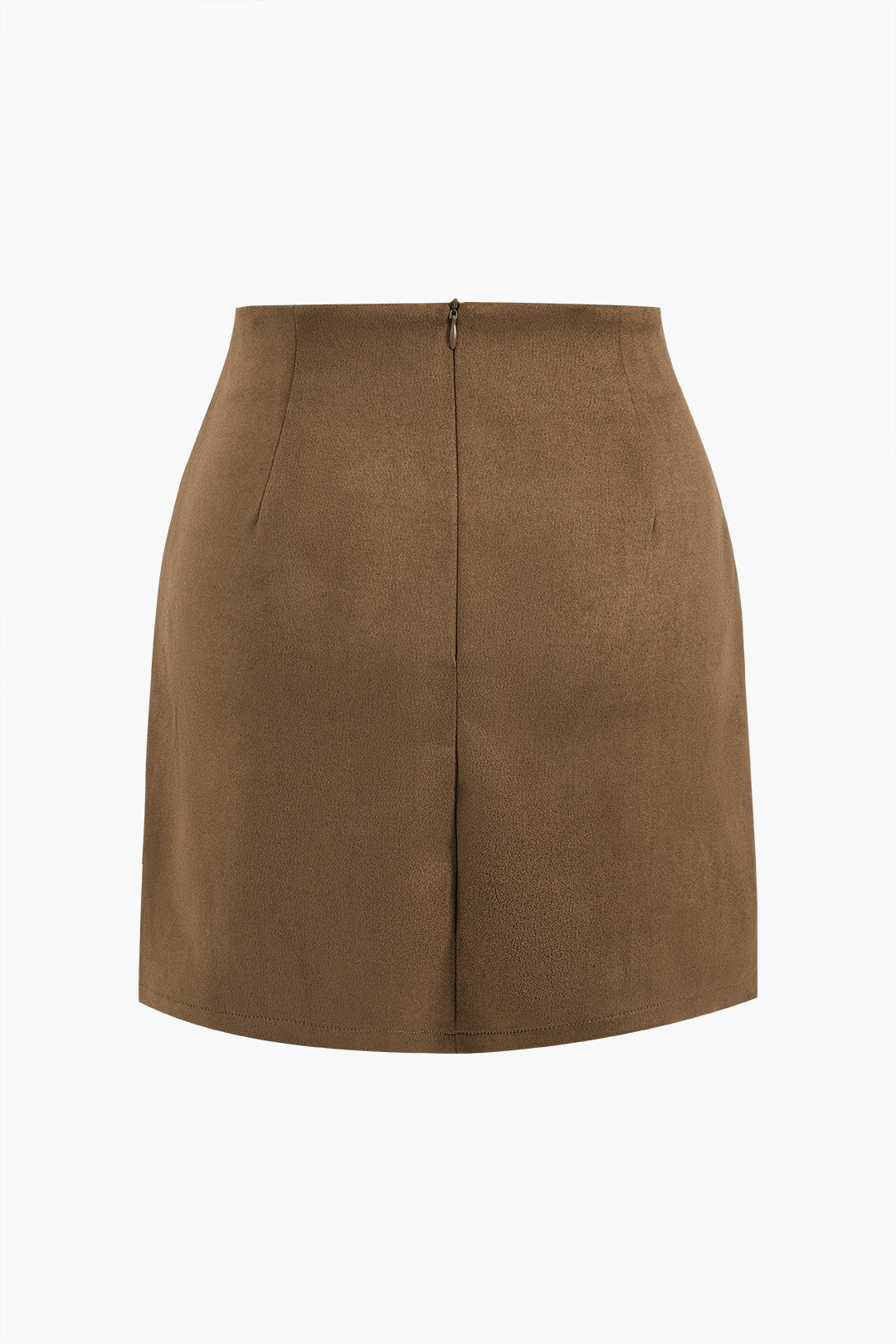 Linen Button Patchwork Pleated Skirt