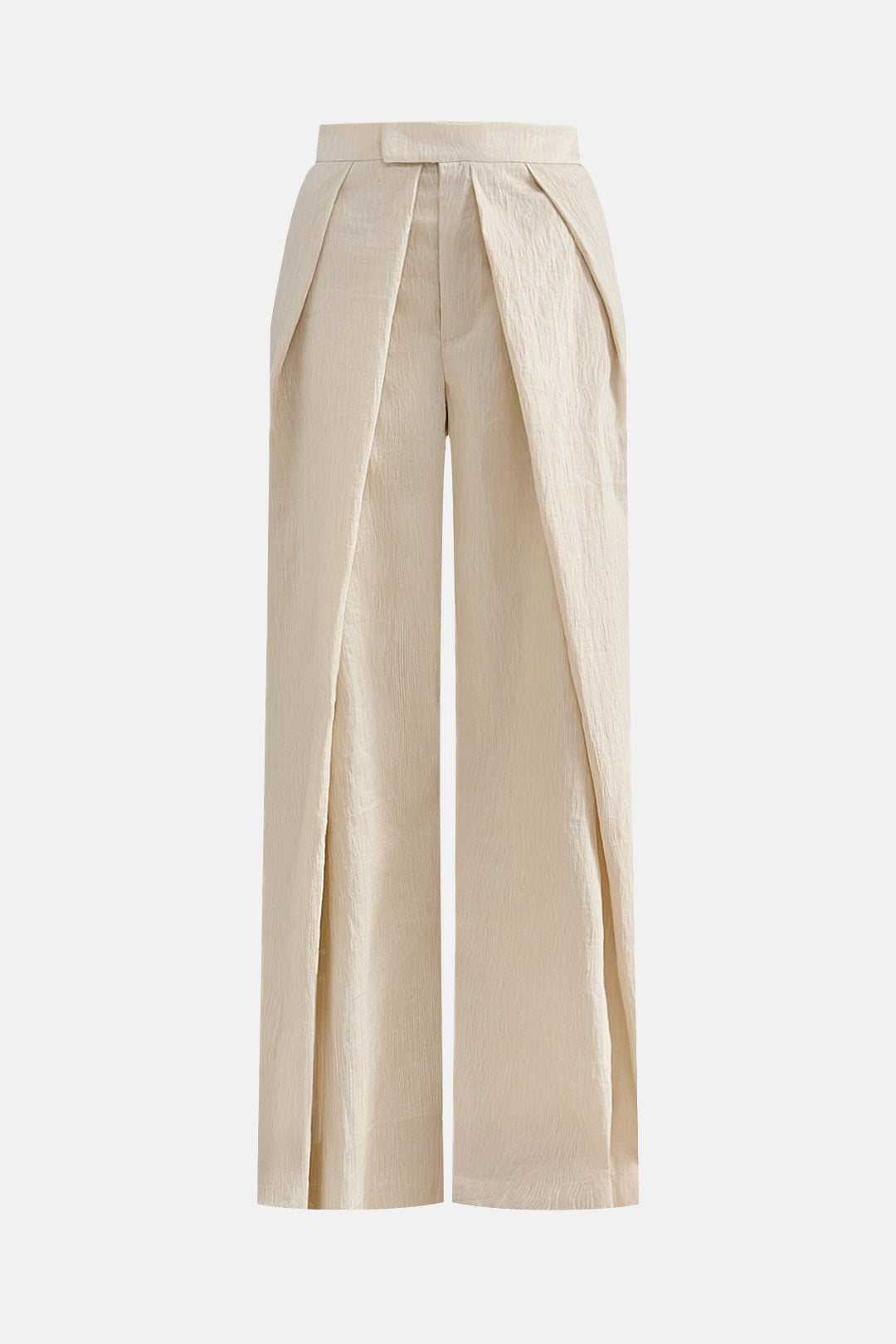 Linen Pleated Wide Leg Trousers