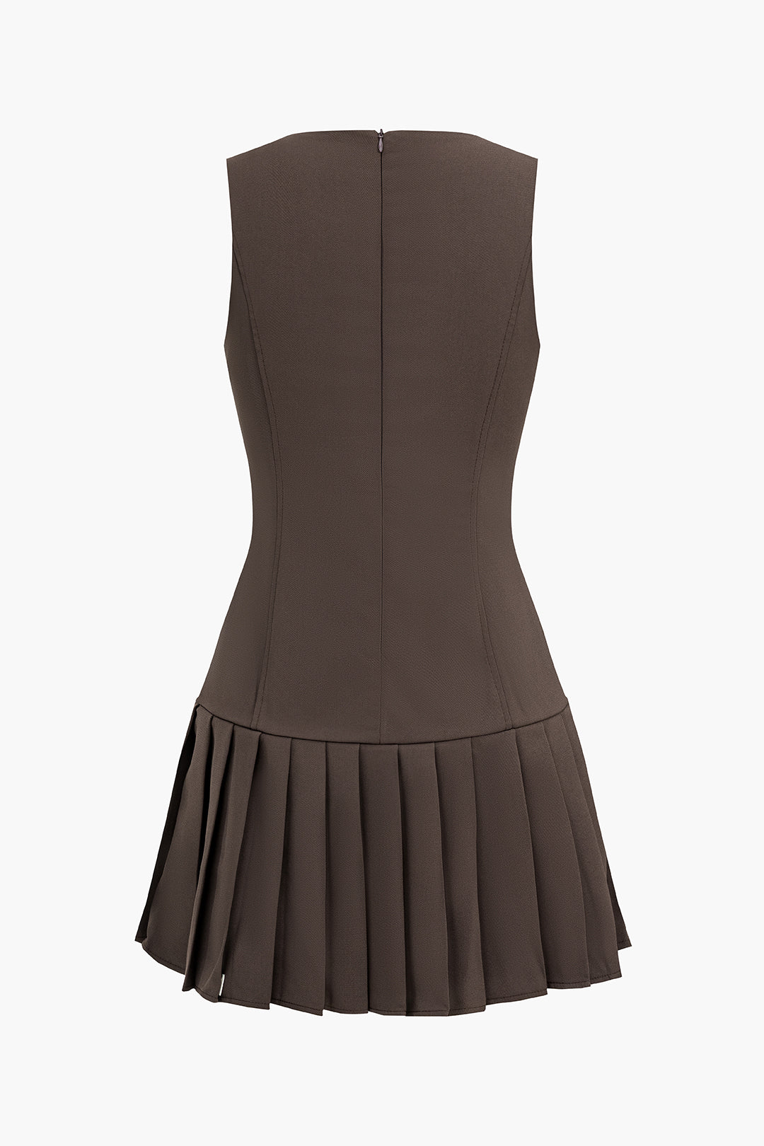 Solid Pleated Mini Dress