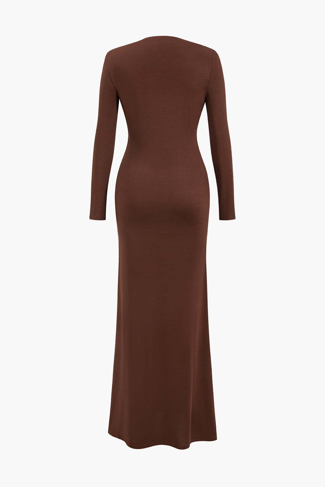 V-Neck Ruched Long Sleeve Maxi Dress