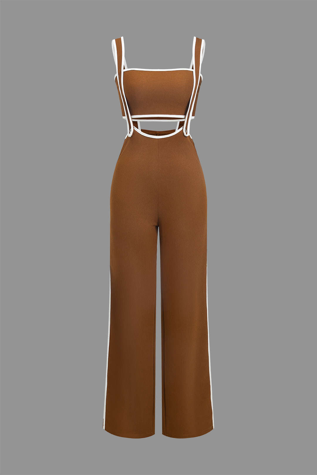 Contrast Trim Tube Top And Trouser Set