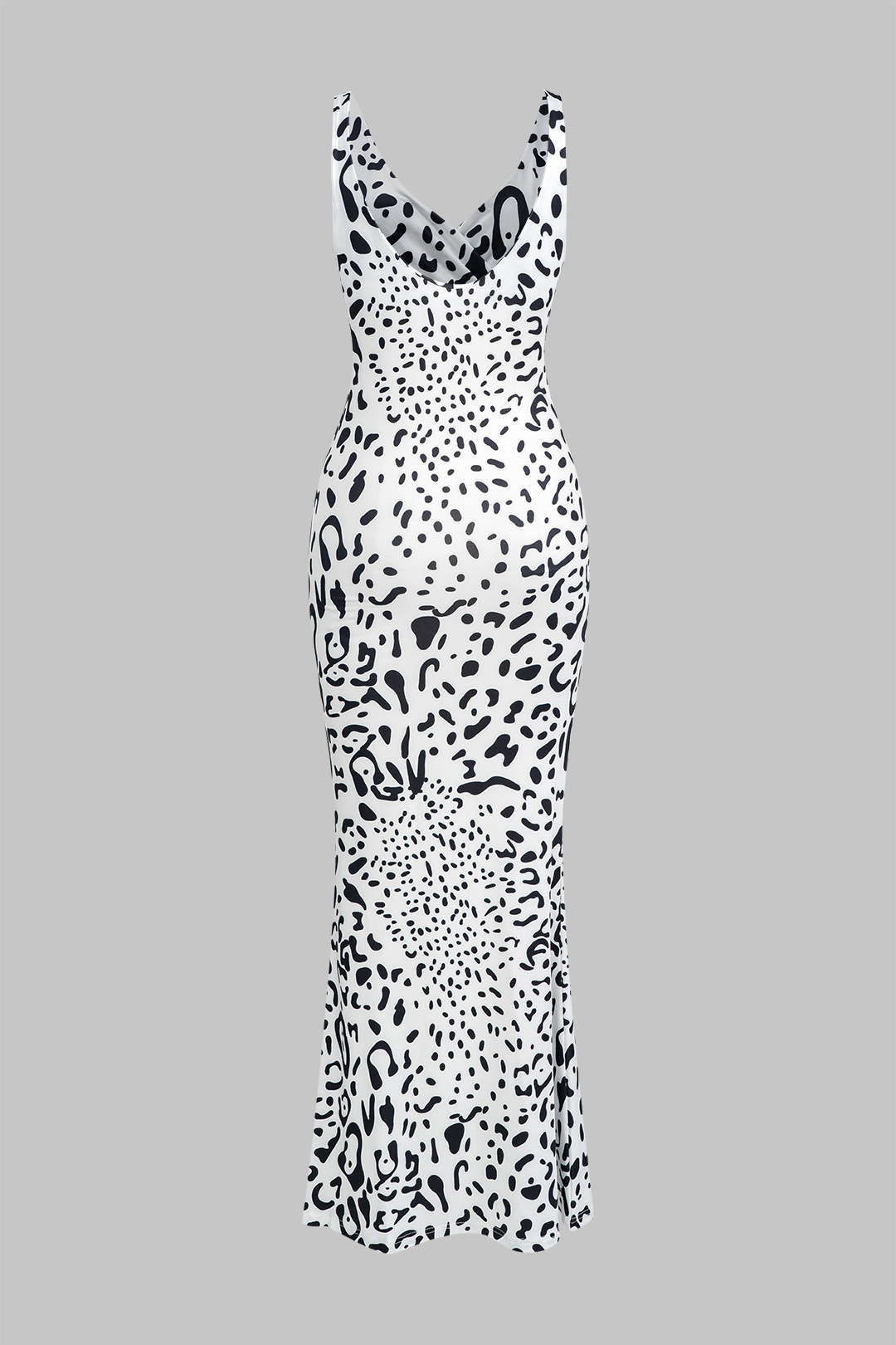 Abstract Print V-neck Sleeveless Maxi Dress