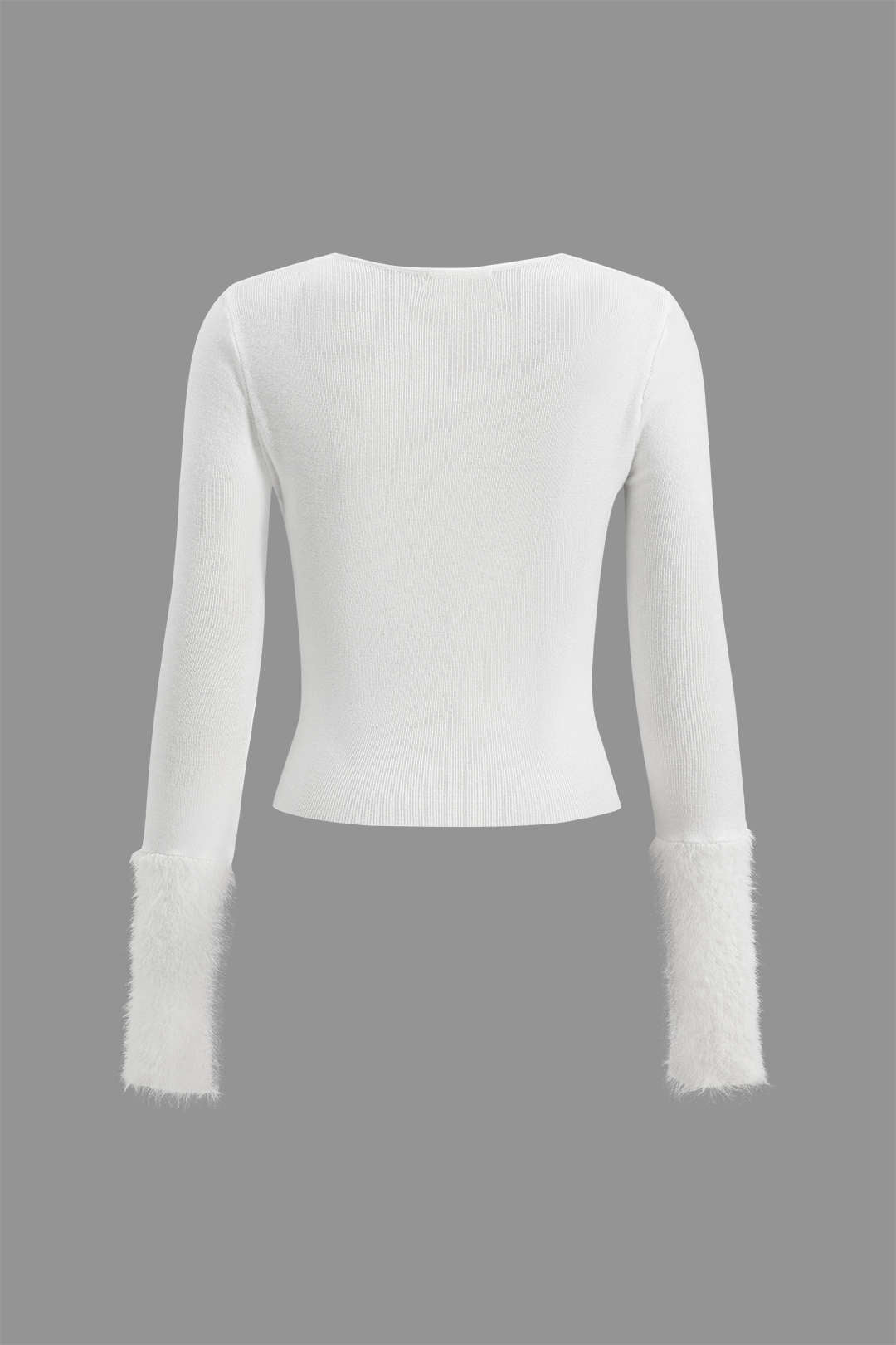 Faux Fur Patchwork Long-Sleeve Top