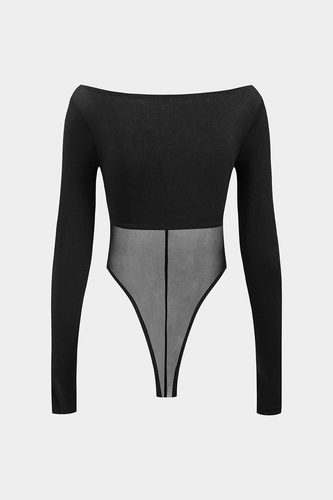 Mesh Patchwork Long Sleeve Bodysuit