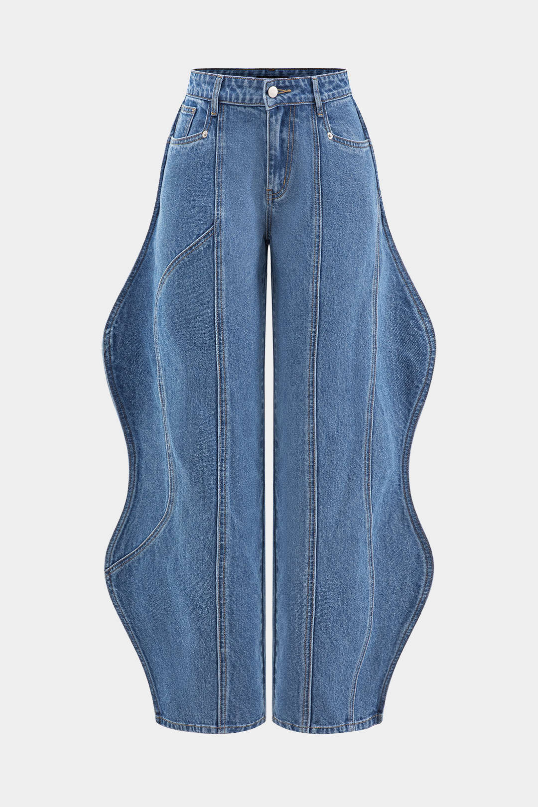 Wave Leg High Waist Jeans