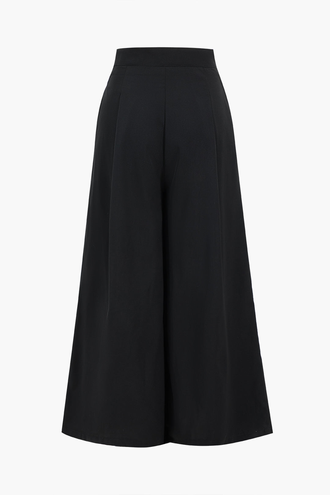 Pleated Button Wide Leg Trousers