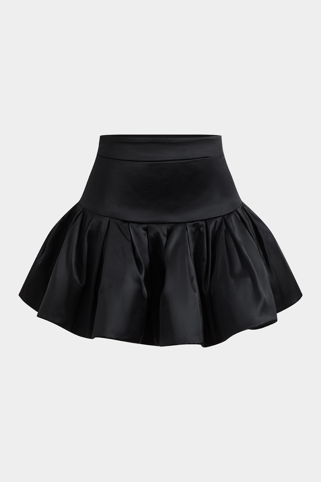 Satin Ruched Puff Skirt