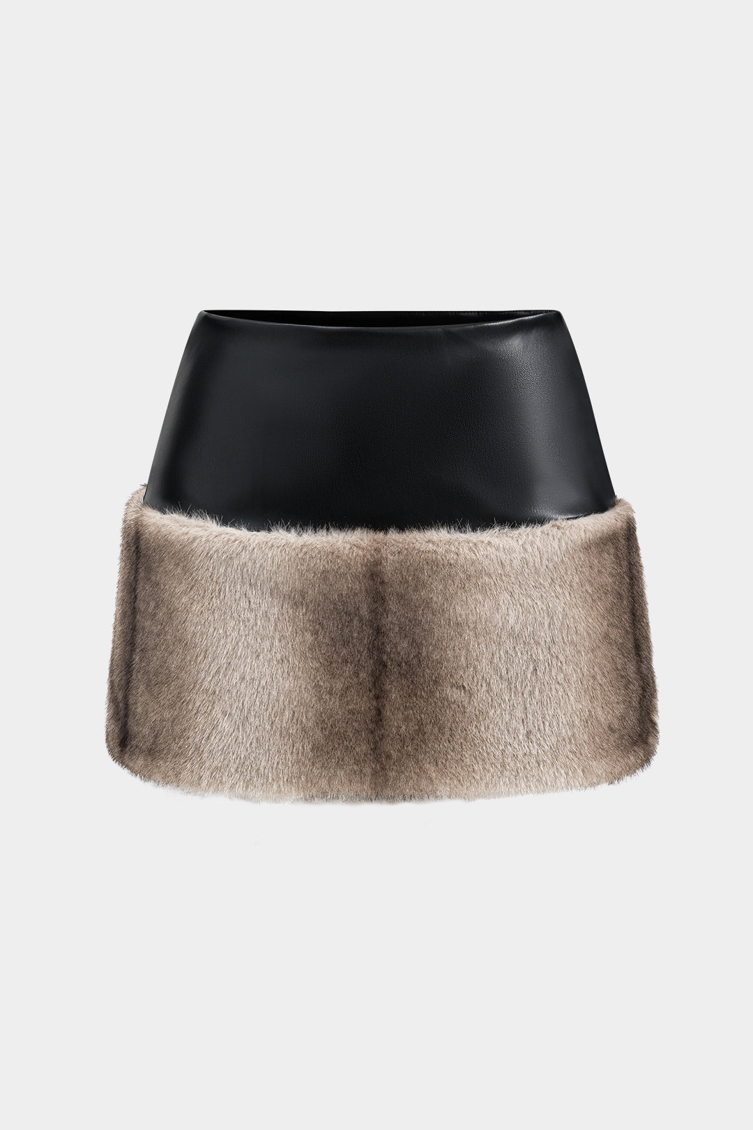 Faux Leather Patchwork Skirt