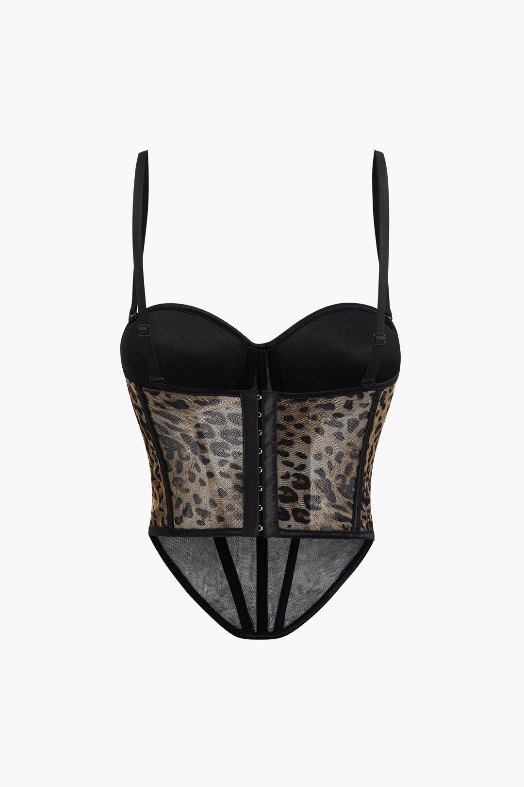 Leopard Print Mesh Sheer Cami Top