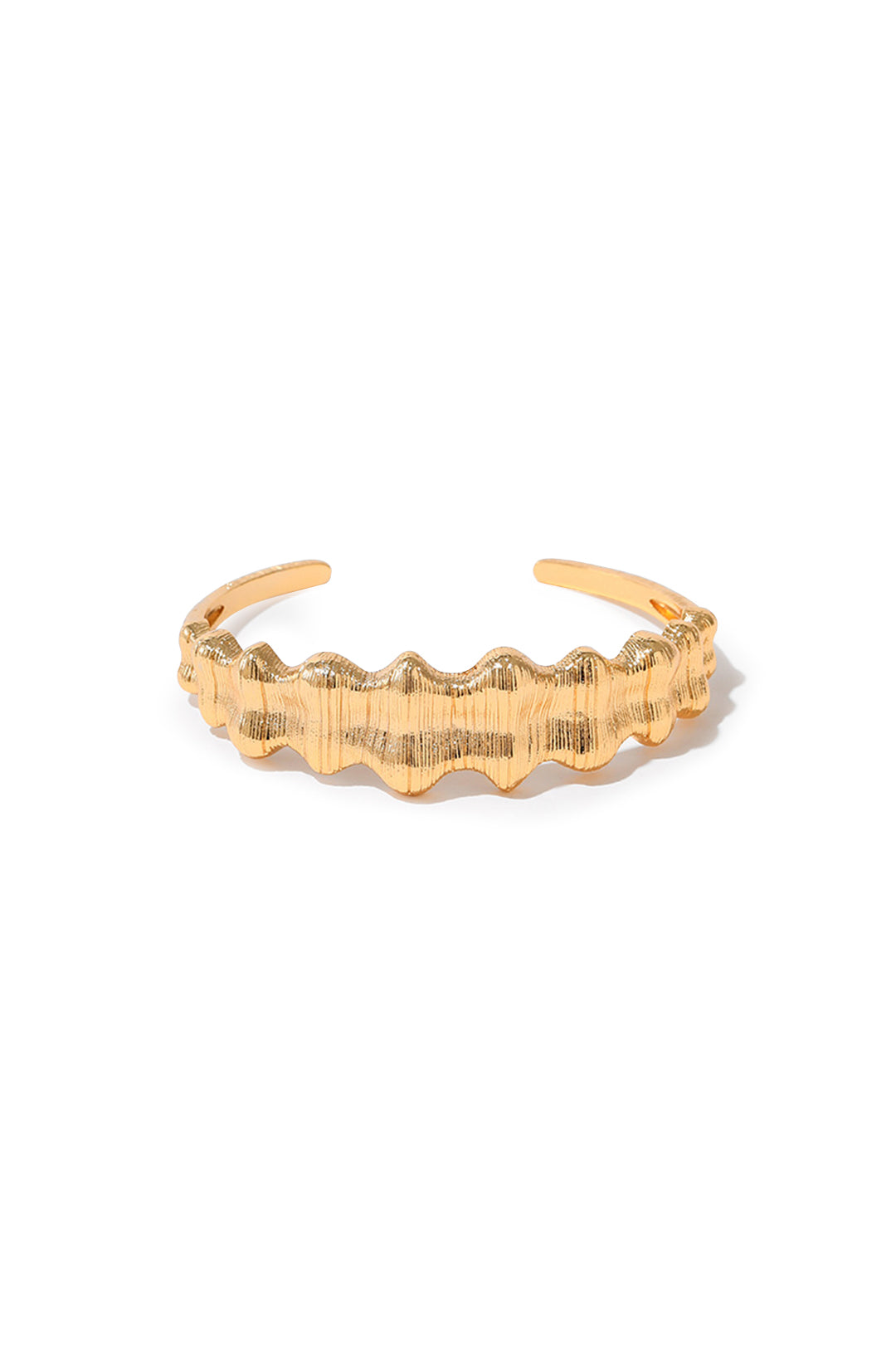 Metallic Irregular Wave Shape Open Design Bracelet